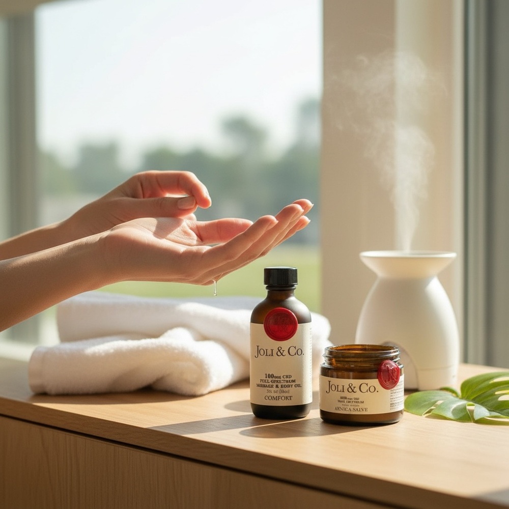Joli & Co CBD oil and scrub set